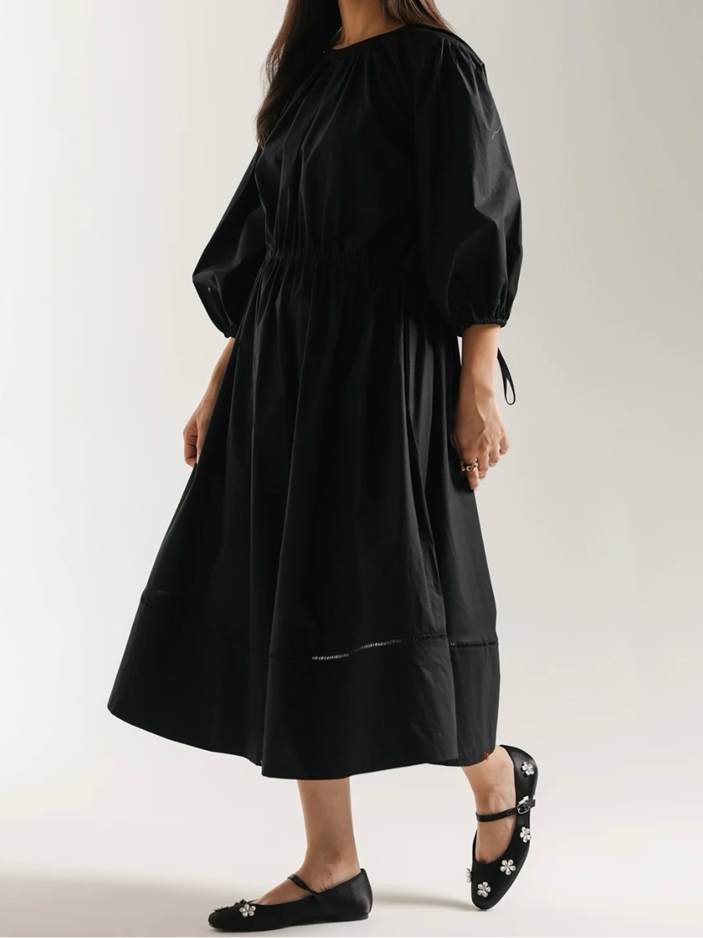 ETHNC Women’s Jet Black Midi Dress (Size: XS)